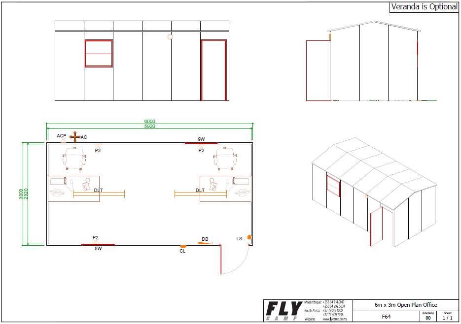 F64 6m x 3m Open Plan Office
