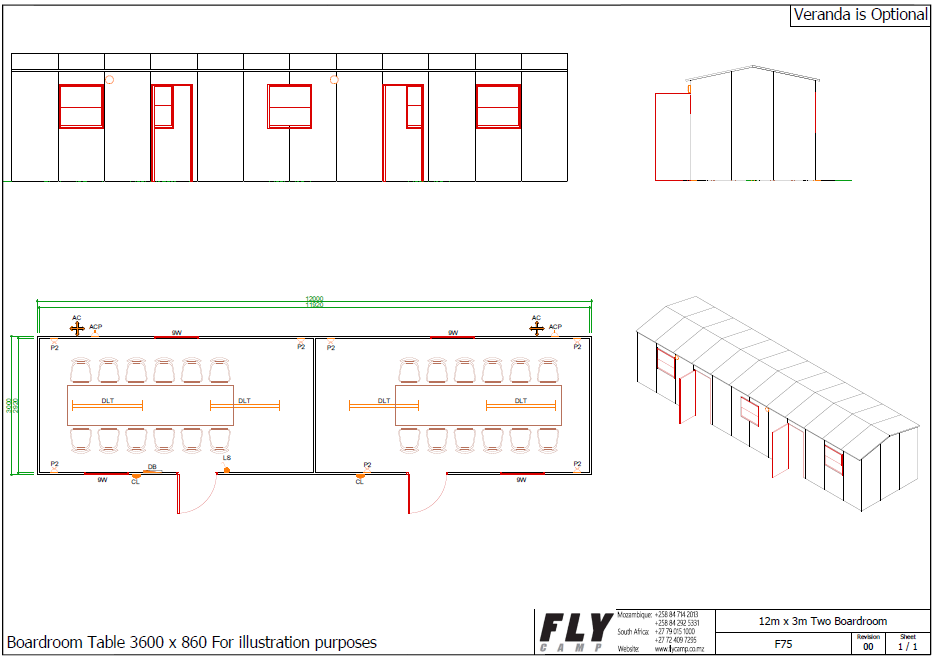 F75 12m x 3m Two Boardroom