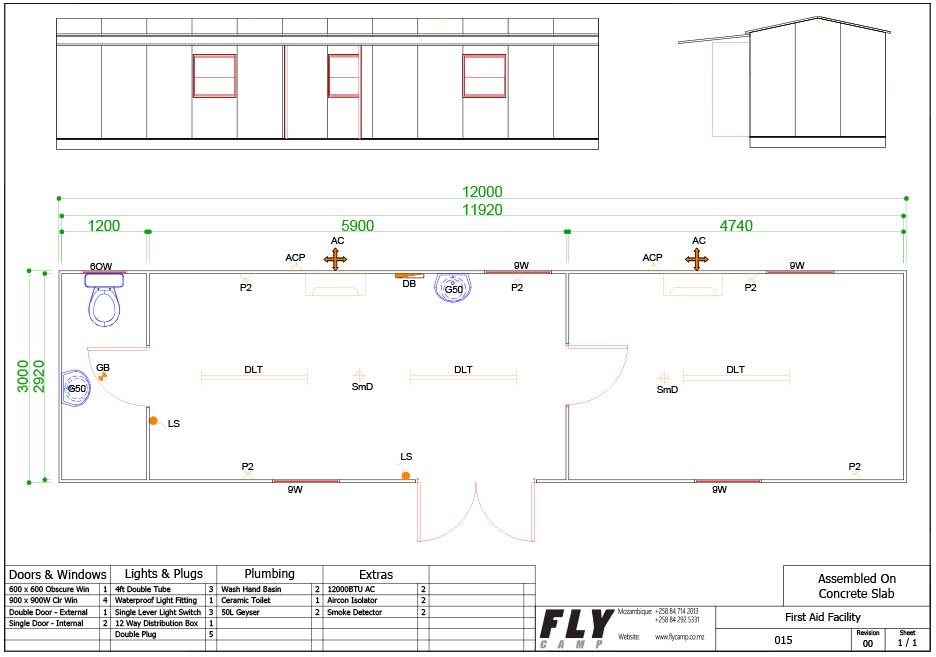 015 12m x 3m First Aid Facility