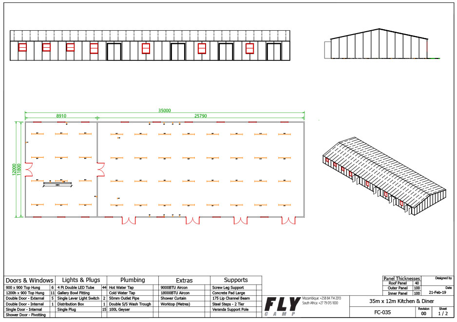 035 Flycamp 35m x 12m Kitchen Dining