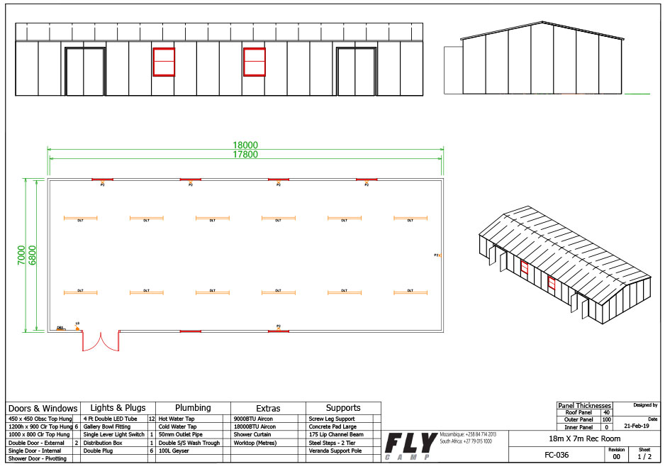 036 Flycamp 18m x 7m Rec Room