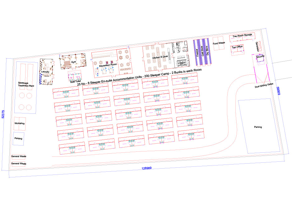 C 002 200 man Camp Layout
