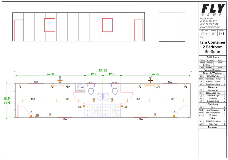 F315 12m Container 2 Bed En Suite
